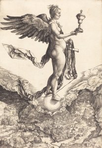 ネメシス ザ グレート フォーチュン、c. 15011502。 作： Albrecht Dürer