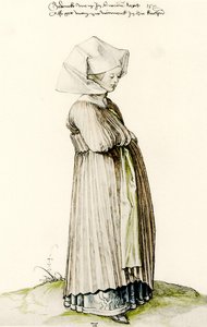 ニュルンベルクの教会に行く人 作： Albrecht Dürer
