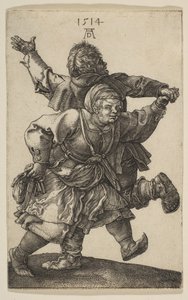 農民カップルのダンス、1514年。 作： Albrecht Dürer
