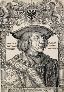 皇帝マクシミリアン1世の肖像、c1519 作： Albrecht Dürer