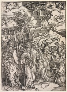 ヨハネの黙示録: 風を支える 4 人の天使 作： Albrecht Dürer