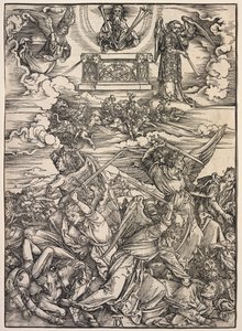 ヨハネの黙示録: 破壊する四人の天使 作： Albrecht Dürer