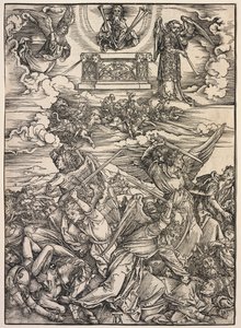 聖ヨハネの啓示：四大破壊天使、1511年。 作： Albrecht Dürer
