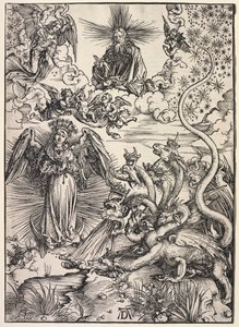 ヨハネの黙示録: 太陽をまとった女 作： Albrecht Dürer