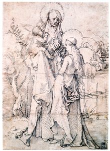 聖アンナの子と聖母マリア、c1500 作： Albrecht Dürer