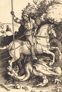 ドラゴンを殺す聖ジョージ、15011504。 作： Albrecht Dürer