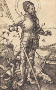 セントジョージスタンディング、c。 15071508。 作： Albrecht Dürer