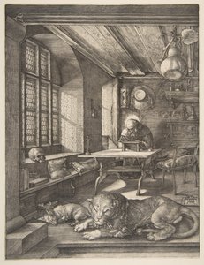 聖ジェロームの研究、1514年。 作： Albrecht Dürer