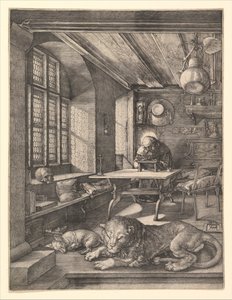 聖ジェロームの研究、1514年。 作： Albrecht Dürer