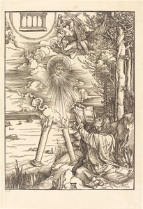本をむさぼり食う聖ヨハネ 作： Albrecht Dürer
