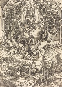 神と長老たちの前の聖ヨハネ、おそらくc。 14961498。 作： Albrecht Dürer