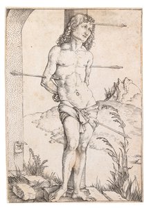 柱の聖セバスチャン、c。 1500。 作： Albrecht Dürer