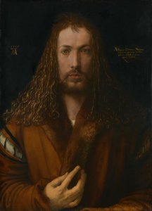 毛皮のスカートをはいた自画像、1500年。 作： Albrecht Dürer