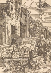 エジプトでの聖家族の滞在、c。 1504年。 作： Albrecht Dürer