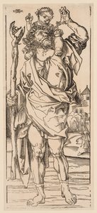 小川を渡る聖クリストファー 作： Albrecht Dürer