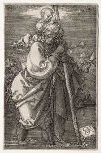 セントクリストファー、左向き、1521年。 作： Albrecht Dürer
