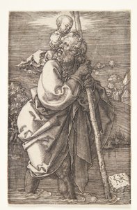左向きの聖クリストファー 作： Albrecht Dürer