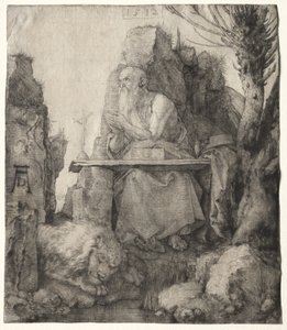 ポラード柳のそばに座る聖ヒエロニムス 作： Albrecht Dürer