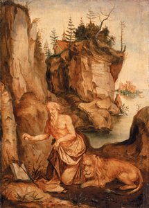 聖ジェロームとライオン、1500年頃 作： Albrecht Dürer