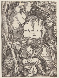 洞窟の聖ジェローム 作： Albrecht Dürer
