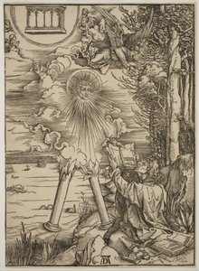本をむさぼり食う聖ヨハネ 作： Albrecht Dürer