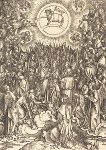子羊の礼拝、1498年。 作： Albrecht Dürer