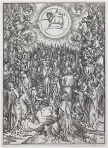 シリーズ「黙示録」の子羊の礼拝 作： Albrecht Dürer