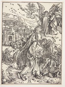 新しいエルサレムの聖ヨハネを示す天使 作： Albrecht Dürer
