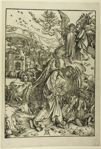 The Apocalypse の底なしの穴の鍵を持つ天使 作： Albrecht Dürer