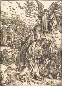 底なしの穴の鍵を持つ天使 作： Albrecht Dürer