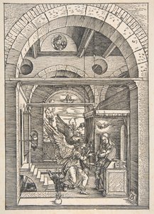 受胎告知、ヴァージンの生涯、ラテン語版、1511年 作： Albrecht Dürer