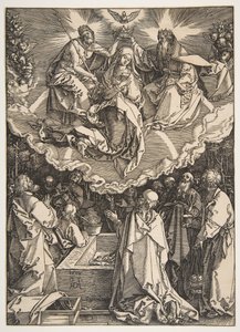 聖母の生涯、1510年からの聖母の仮定と戴冠。 作： Albrecht Dürer