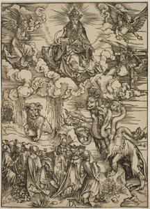 子羊のような 2 本の角を持つ獣 作： Albrecht Dürer