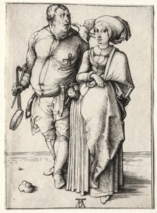 クックとその妻、おそらく1497年。 作： Albrecht Dürer
