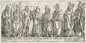 オーストリアの8人の聖者、c。 1515。 作： Albrecht Dürer