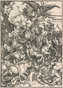 聖ヨハネの黙示録からの4人の騎手、1497-98年 作： Albrecht Dürer