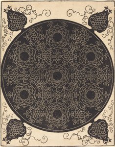 第 4 の結び目 (中心が黒い結び目の 7 つの円形グループを組み合わせたもの) 作： Albrecht Dürer