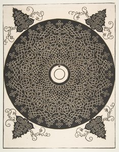 四つ目の結び目。 1521年以前の、センターに円形の円形浮彫りを備えたインターレースラウンデル。 作： Albrecht Dürer
