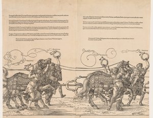 マクシミリアン皇帝の偉大な凱旋車 作： Albrecht Dürer