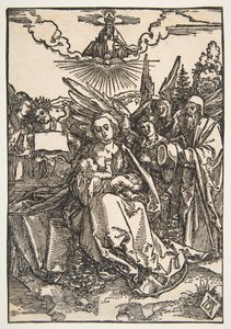 5人の天使のいる聖家族1503。 作： Albrecht Dürer