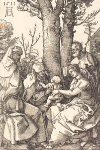 木の下にヨアヒムとアンネがいる聖家族、1511年。 作： Albrecht Dürer