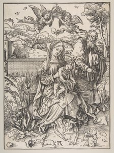 3匹のうさぎの聖家族、ca。 1497-98。
