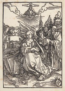 5人の天使がいる聖なる家族 作： Albrecht Dürer