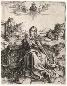 蝶のいる聖家族。 作： Albrecht Dürer