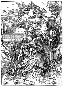 三匹のノウサギのいる聖家族、1497、1936 作： Albrecht Dürer