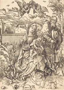 三兎のいる聖家族、c. 14971498。 作： Albrecht Dürer