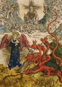 太陽の貴婦人、1498年（色の木版画） 作： Albrecht Dürer