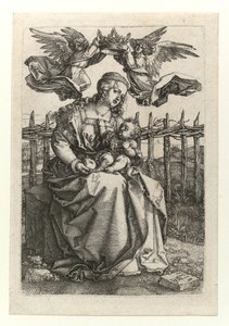 1518年、2人の天使が戴冠した聖母子 作： Albrecht Dürer