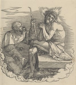 兵士に嘲笑された悲しみの男、大いなる情熱への口絵、.n.d.、n.d.. 作： Albrecht Dürer