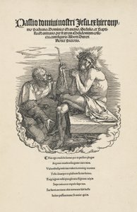 兵士に嘲笑される悲しみの男、おそらく 1511 年。 作： Albrecht Dürer
